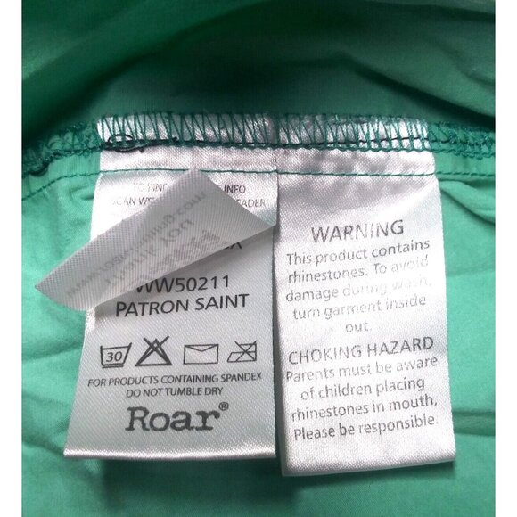 Roar Western Shirt Womens Sz L Slim Embroidered Rhinestones Cowgirl green black - Picture 11 of 12